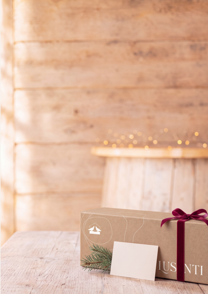 Confezione regalo Lusenti con biglietto di auguri